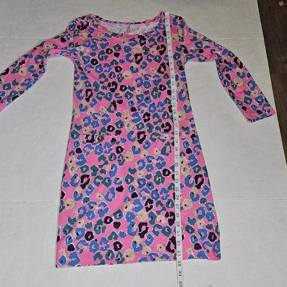 Lilly Pulitzer Corine Paws Off Leopard Pink Multi 3/4 Sleeve Mini Dress XXS - Picture 8 of 12